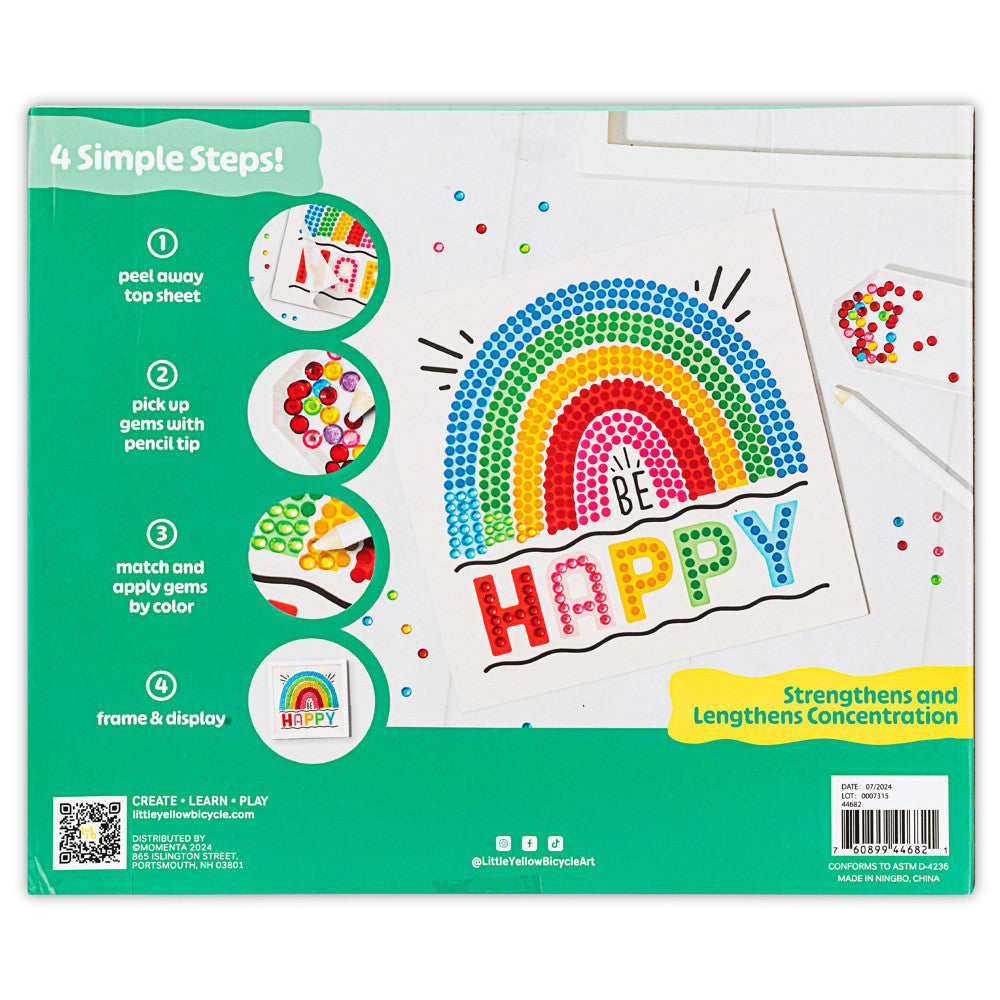Little Yellow Bicycle Rainbow & Blooms Gem Art Kit - 1100+ pc Set - Image 2