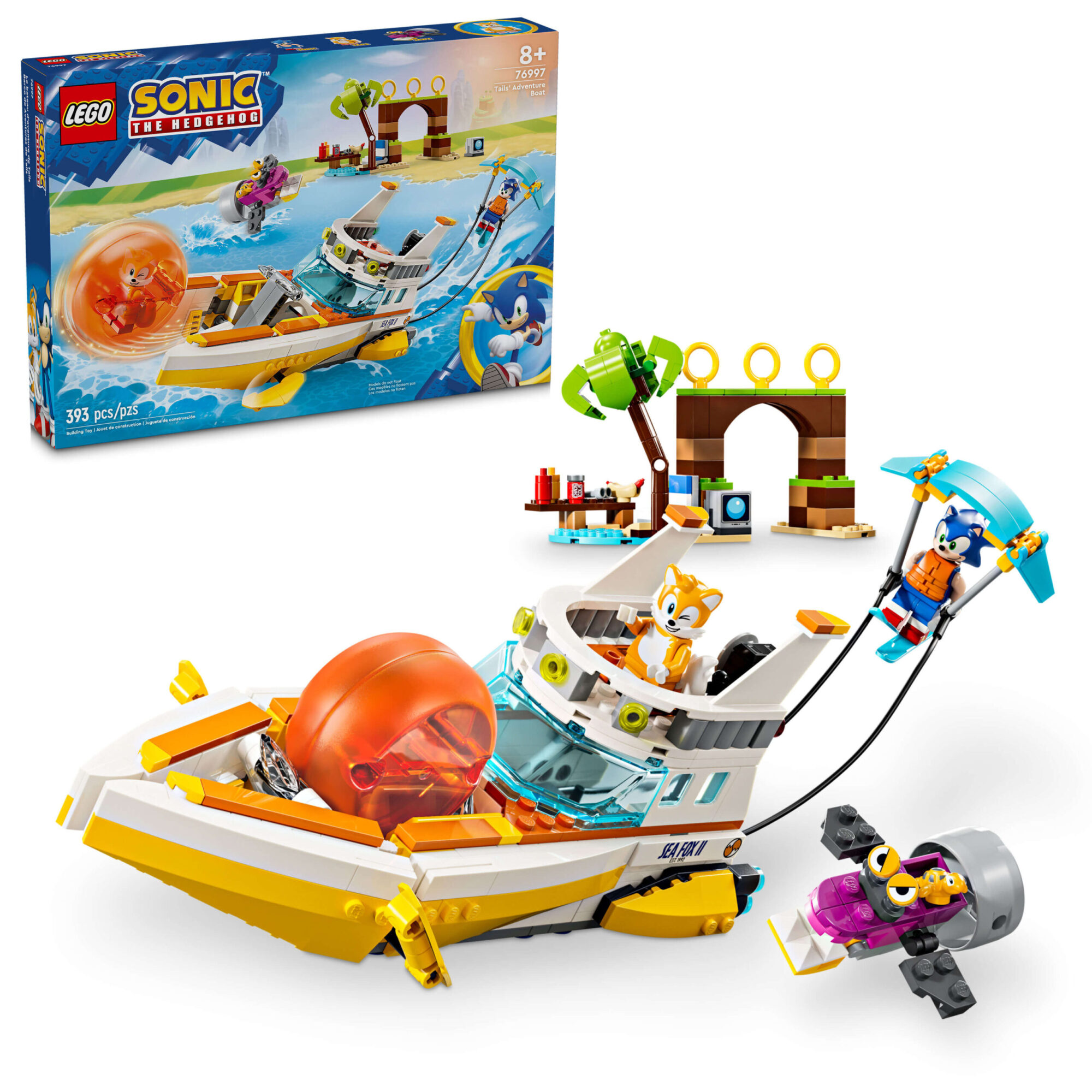 LEGO Sonic the Hedgehog Tails?? Adventure Boat Toy 76997 - 393 Pieces