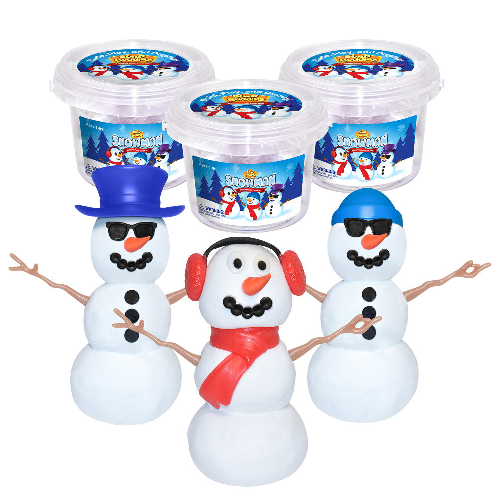 Build Buddiez Snowman Foam Craft Kit 3-Pack ?C Create, Play, Display for Kids 5+