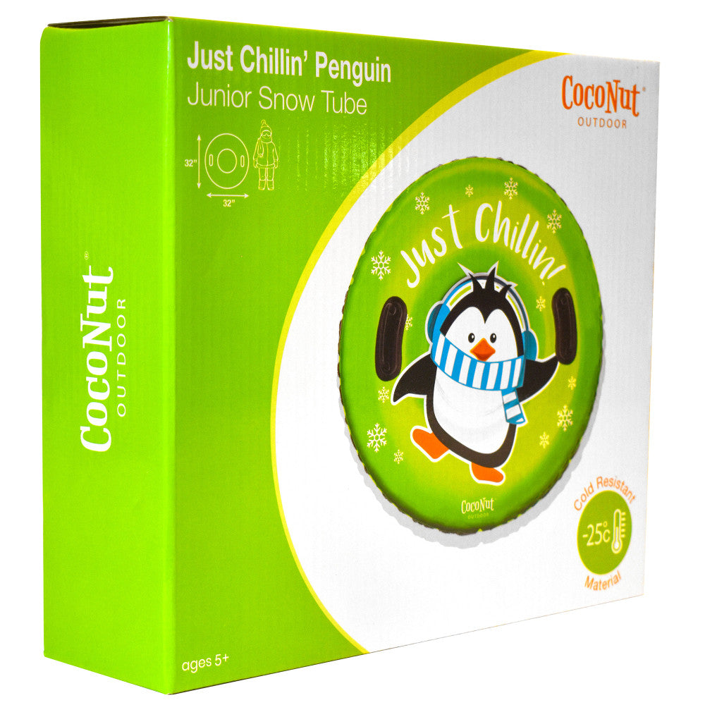 CocoNut Outdoor Inflatable Just Chillin' Green Penguin 32" Junior Snow Tube - Image 2