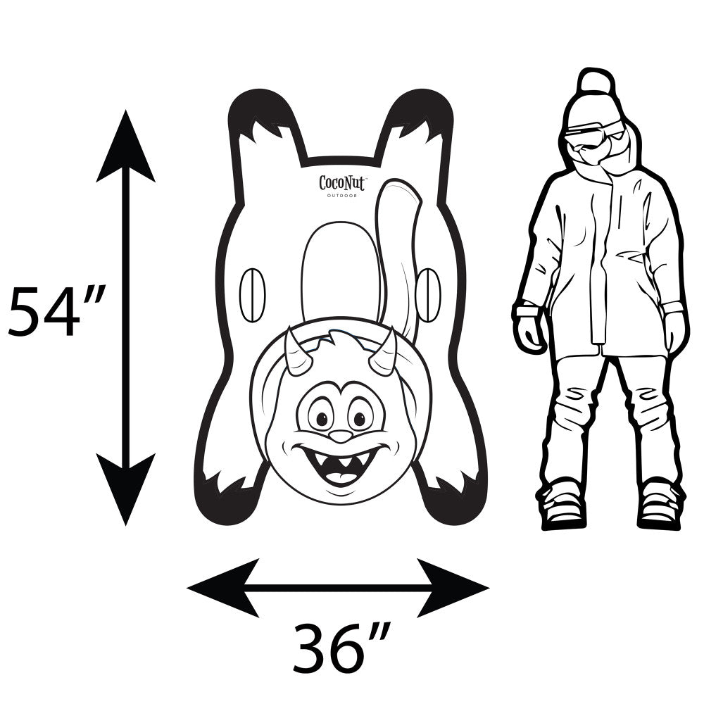 CocoNut Outdoor Yeti Racer Inflatable Snow Sled 54x36 inches