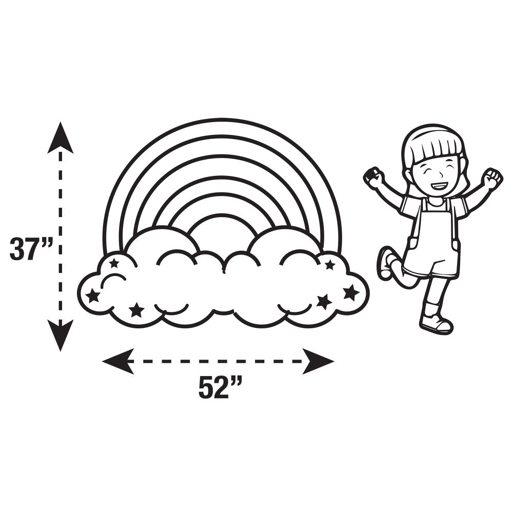 Rainbow Cloud FluffyFloor Cushion: Plush Inflatable Floor Pillow for Kids - Image 2