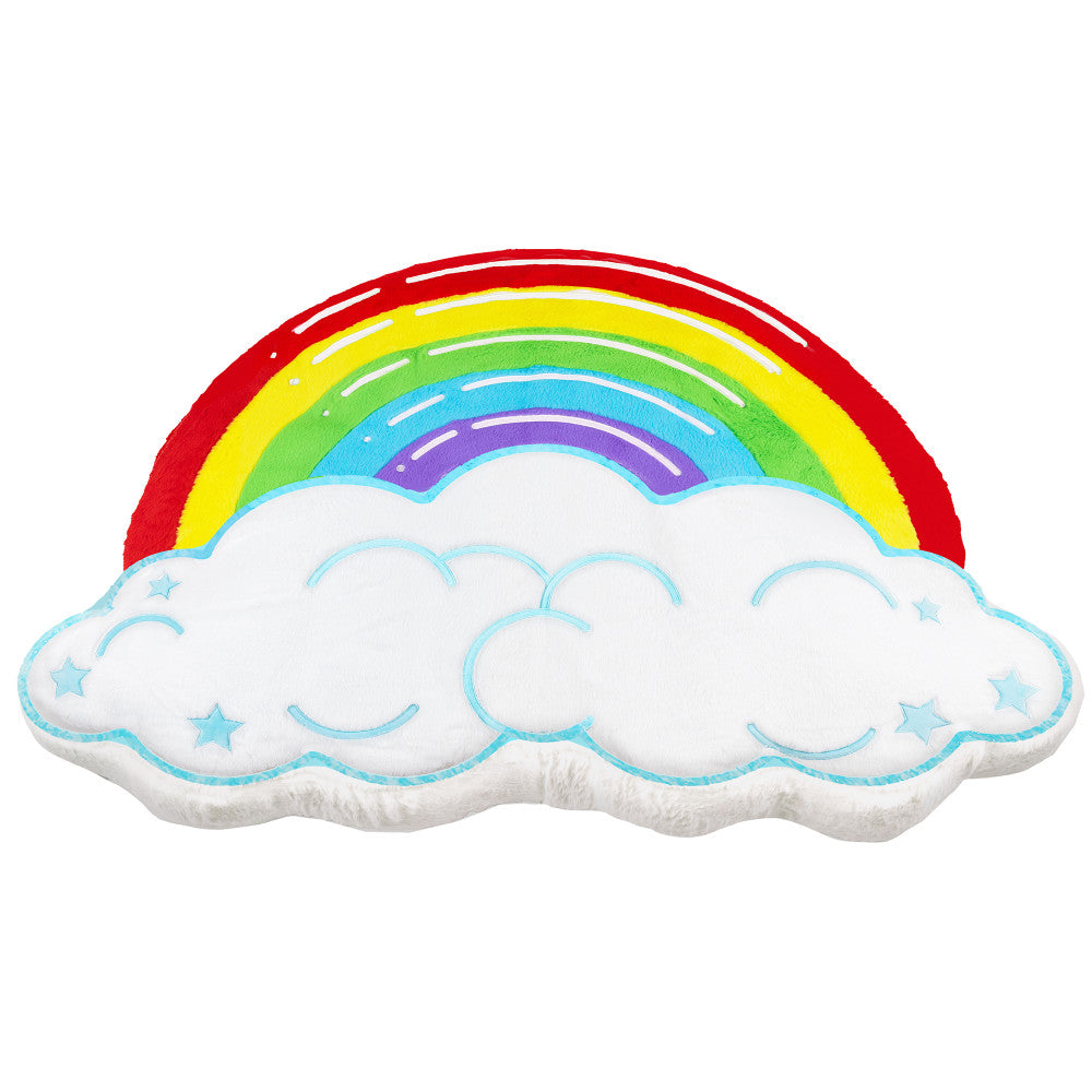 Rainbow Cloud FluffyFloor Cushion: Plush Inflatable Floor Pillow for Kids - Image 4