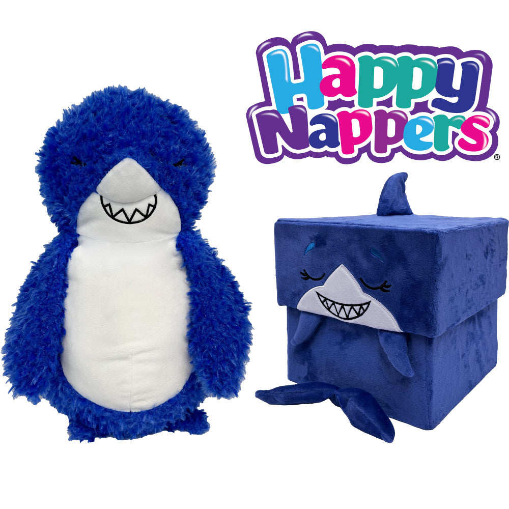 Happy Nappers Adorable Storables 15-inch Plush Shark - Blue & White - Image 3