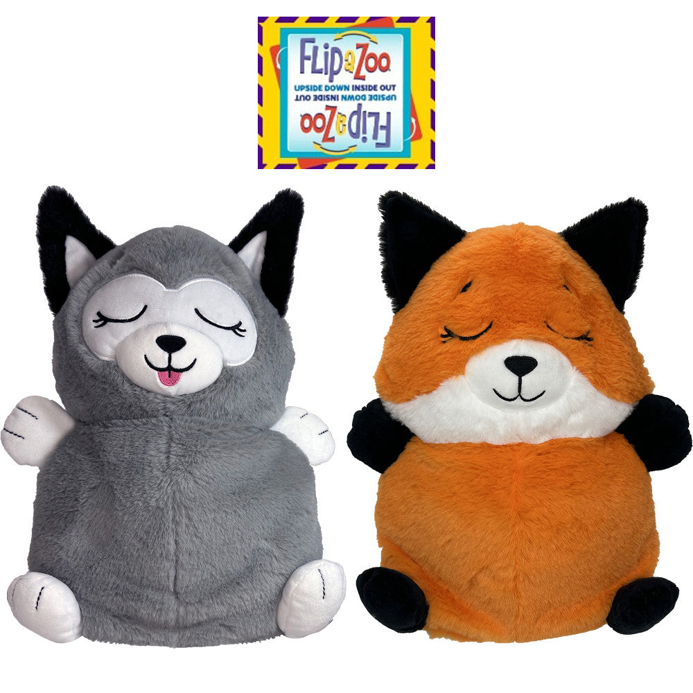 FlipaZoo 2-In-1 Plush Fox to Husky - Snuggly Transforming Animal Pillow - Image 2