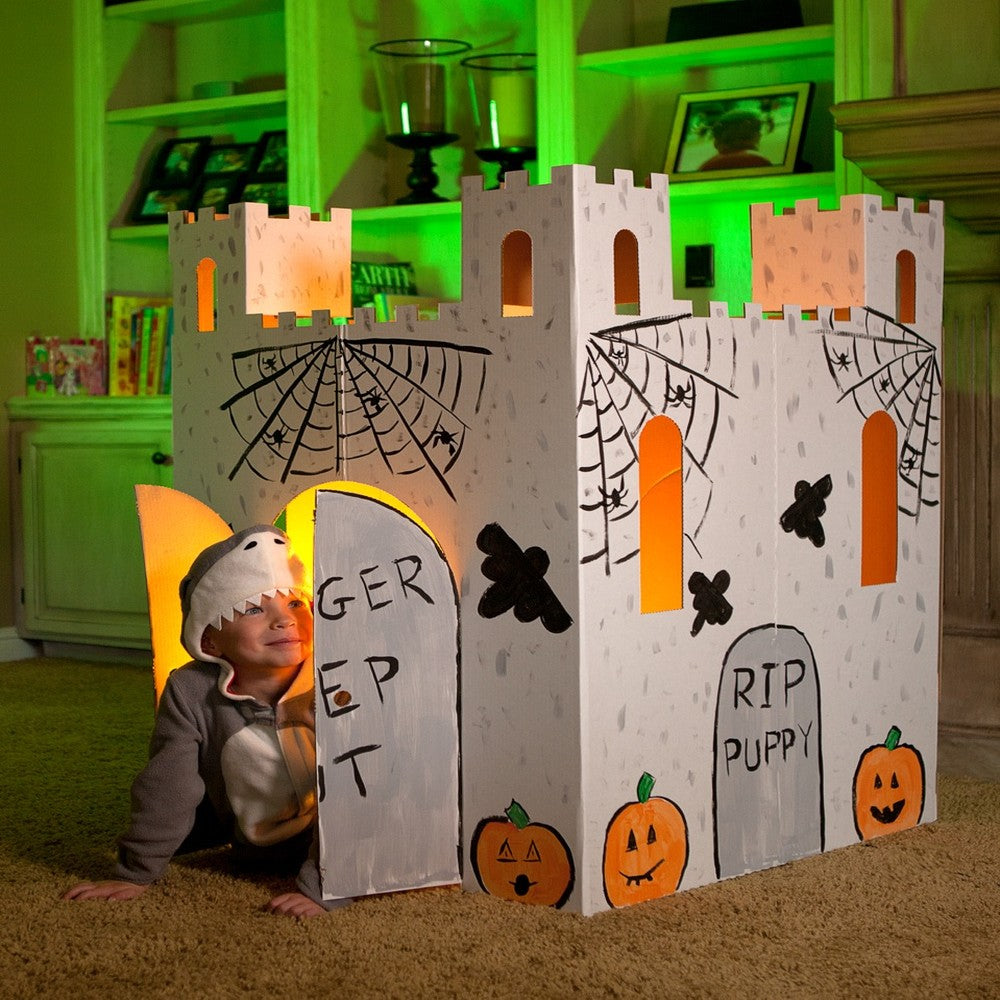 Easy Playhouse Blank Castle - Creative Cardboard Fort for Coloring and Personalization, Indoor & Outdoor Play, Made in USA, Ages 3+ - Image 3
