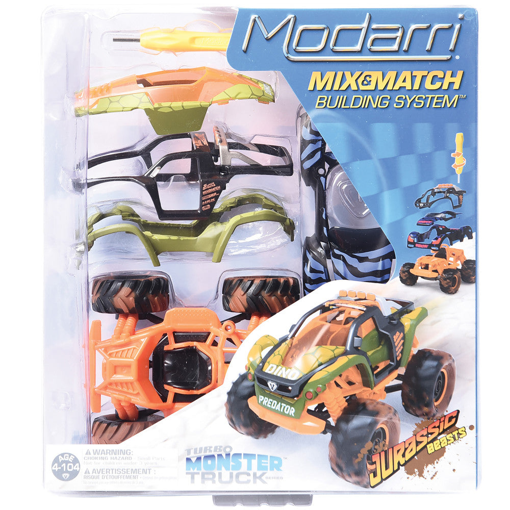 Modarri Jurassic Beasts Turbo Monster Truck - Creative DIY Toy Car