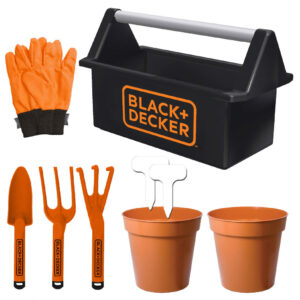 Black and Decker Kids' 8-Piece Garden Toolbox Set