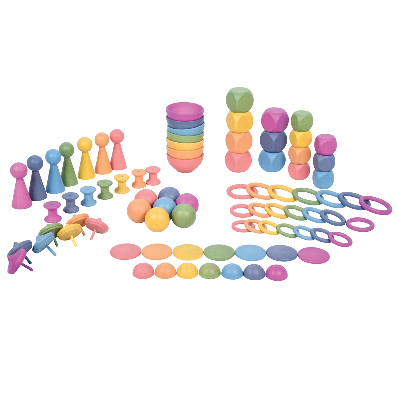 TickiT Rainbow Wooden Super Set ???? 84 Pieces in 7 Colors