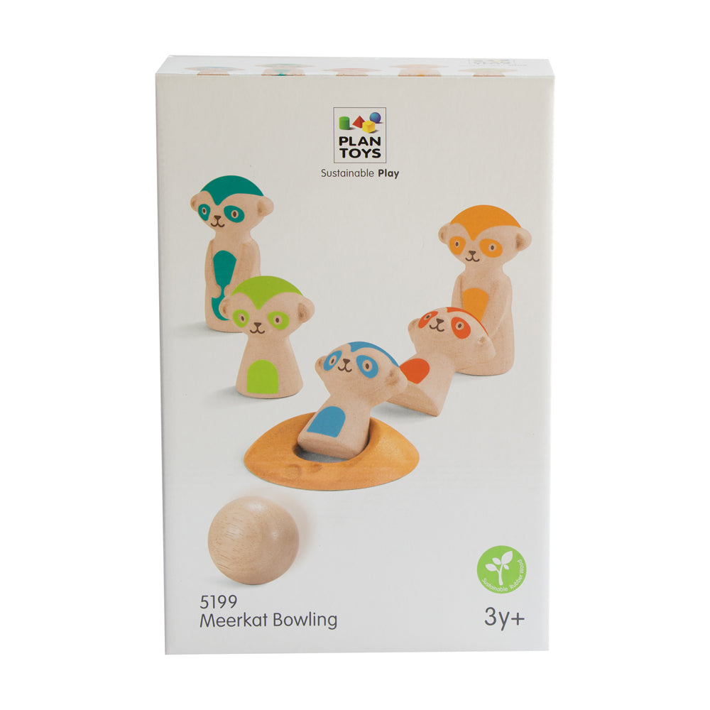 Plan Toys Meerkat Bowling Set - Eco-Friendly Wooden Outdoor Game - Image 3