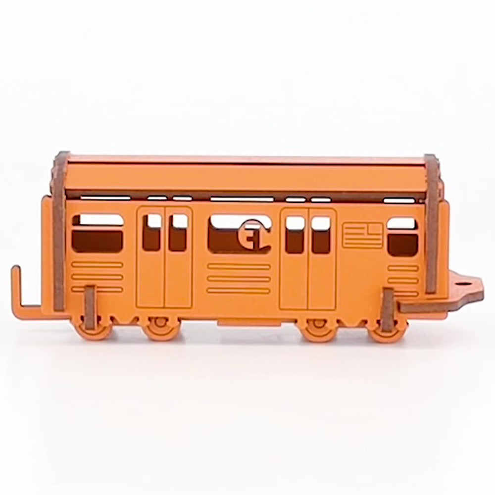 Little & Wood NYC Subway F Train: 3D Wooden Model Kit, Medium - Image 5