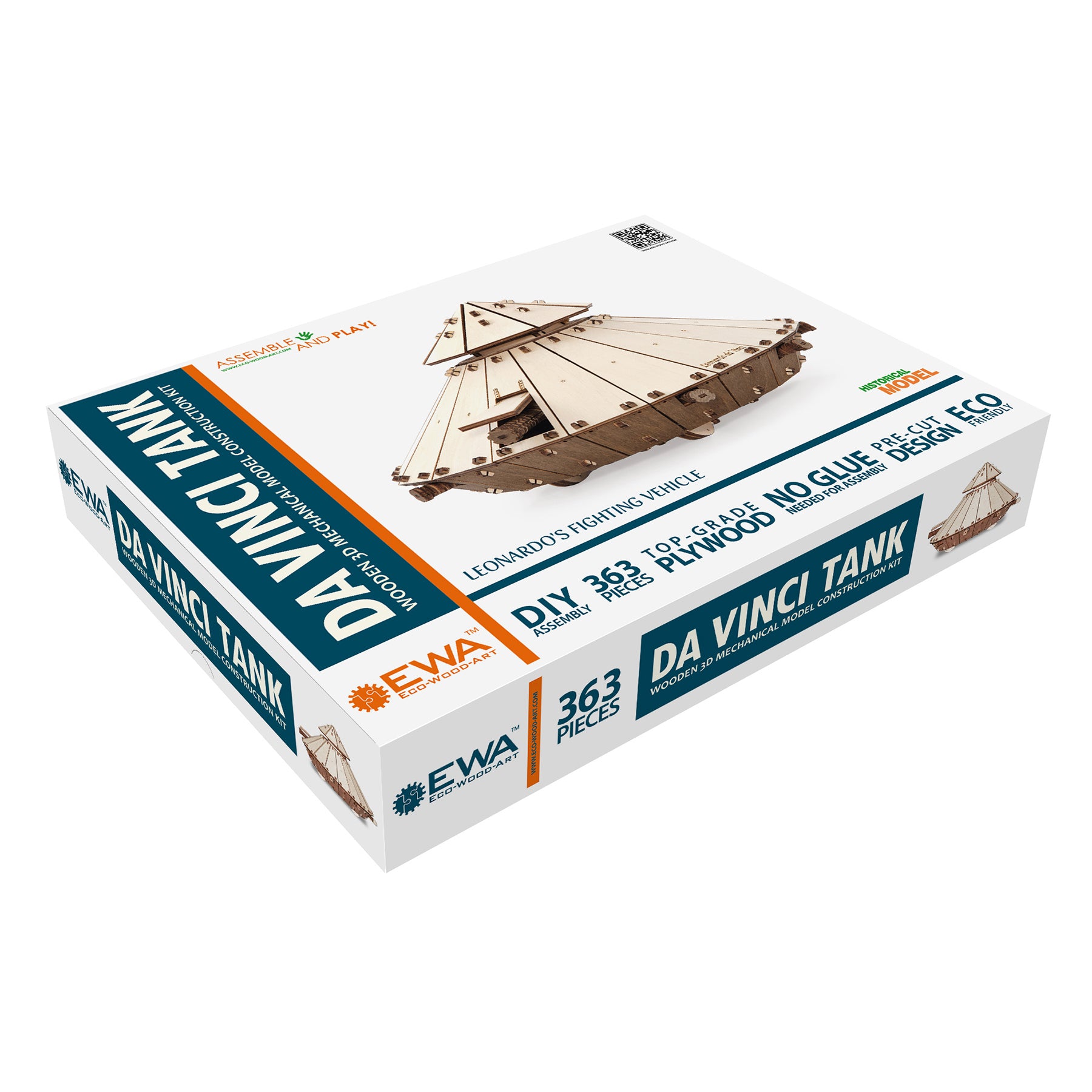 EWA Eco-Wood-Art Da Vinci Tank 3D Wooden STEM Construction Kit - Image 2