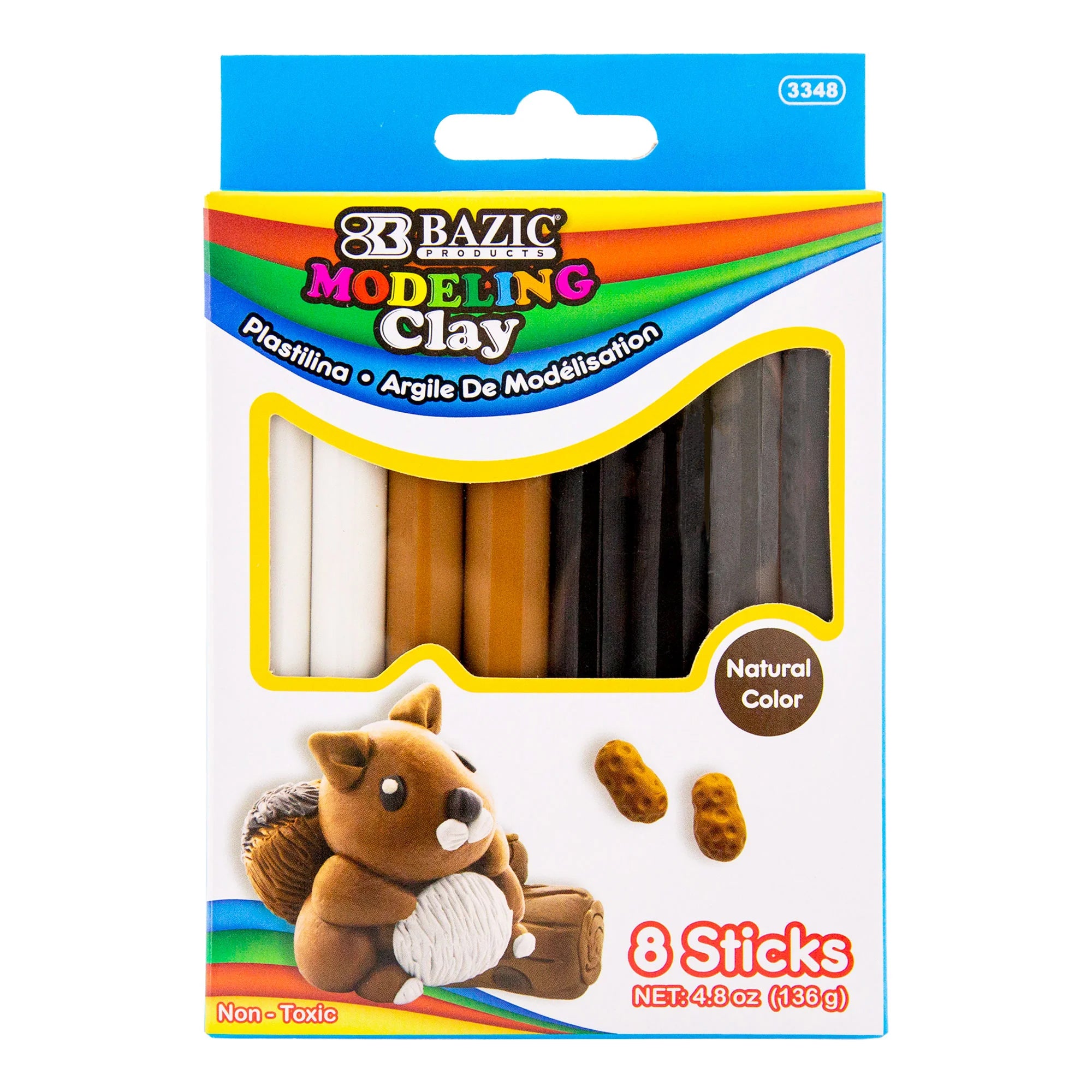 BAZIC Products Earth Tone Modeling Clay Sticks - 4 Colors, 24 Packs - Image 2