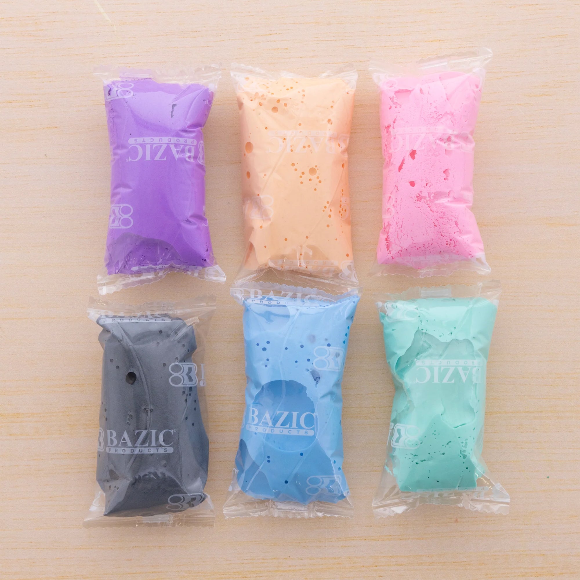 BAZIC Pastel Rainbow Air Dry Modeling Clay Set - 6 Colors, 0.5 oz Each, 24 Packs - Image 4