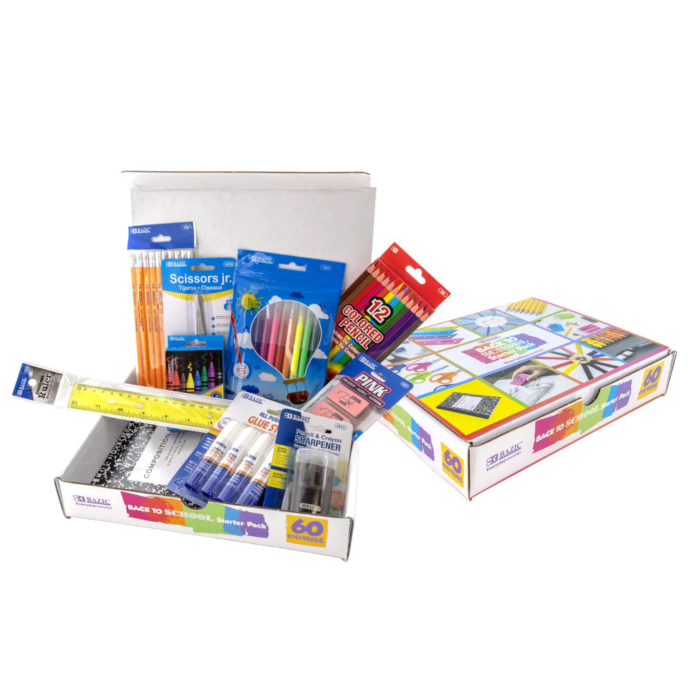 BAZIC Products Ultimate Back To School Starter Pack, 60-Piece Set with Art & Writing Supplies - Image 4