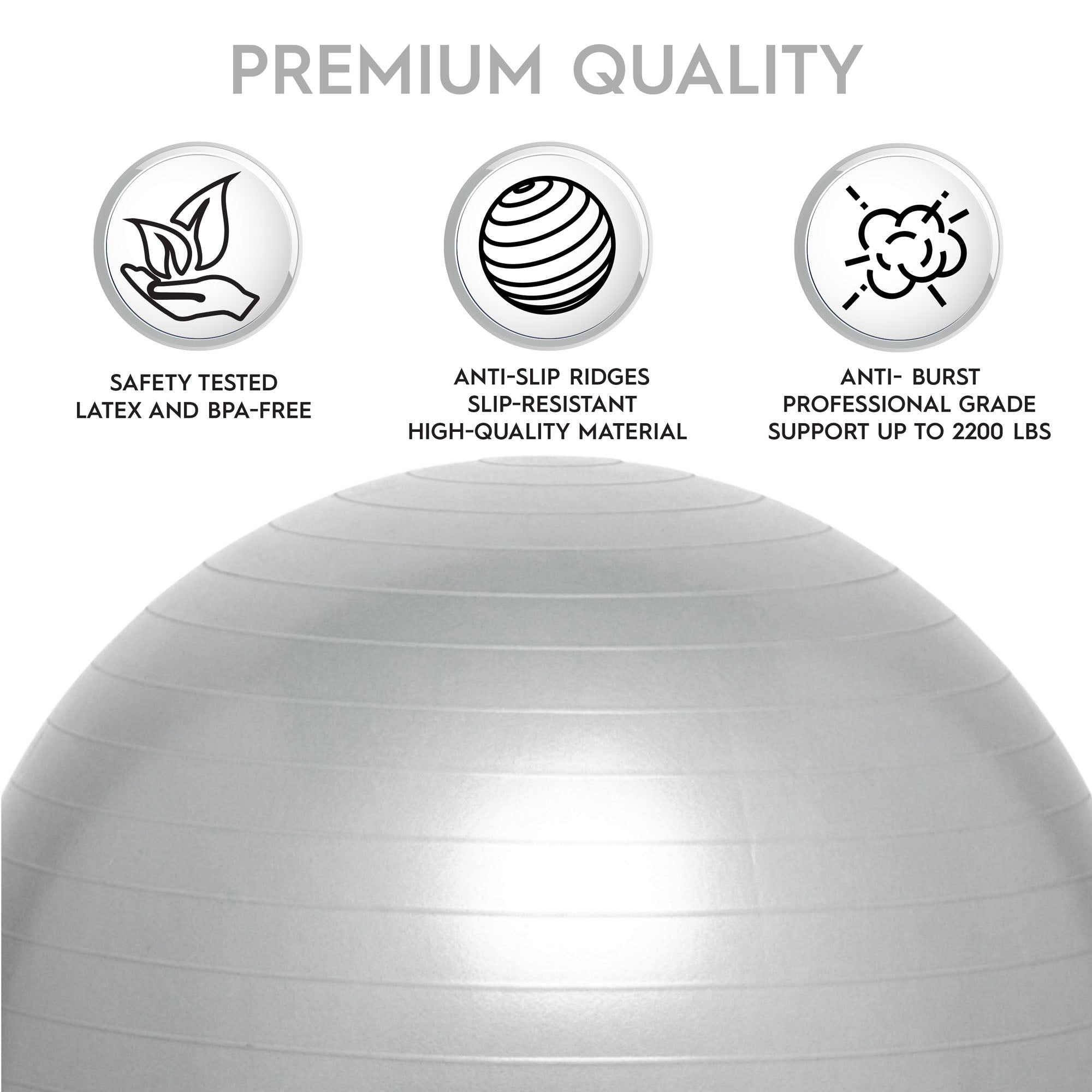 Bouncyband Balance Ball 55cm - Dynamic Silver Seating - Image 8