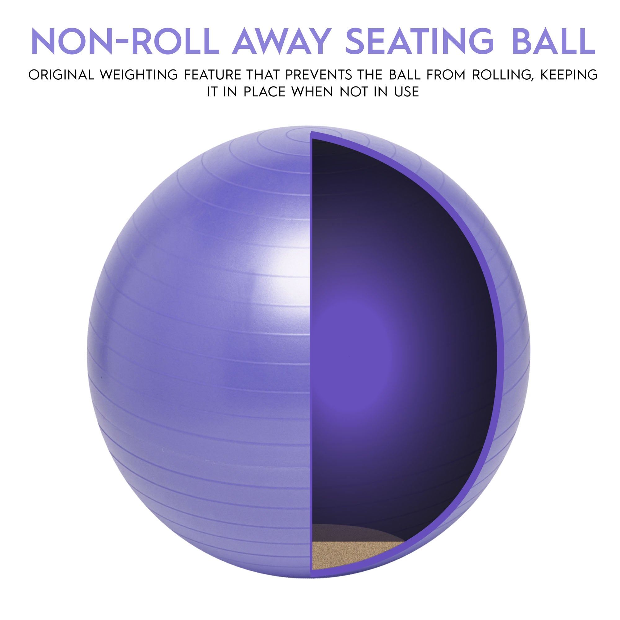 Bouncyband? Balance Ball, 65cm, Vibrant Purple - Stay Active & Focused - Image 5