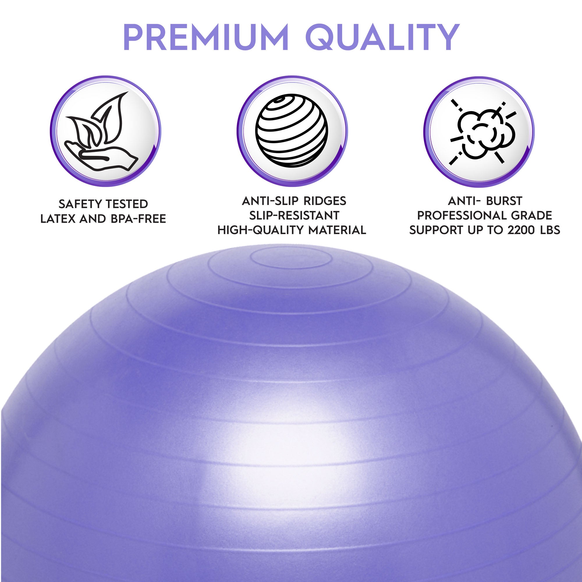 Bouncyband? Balance Ball, 65cm, Vibrant Purple - Stay Active & Focused - Image 6