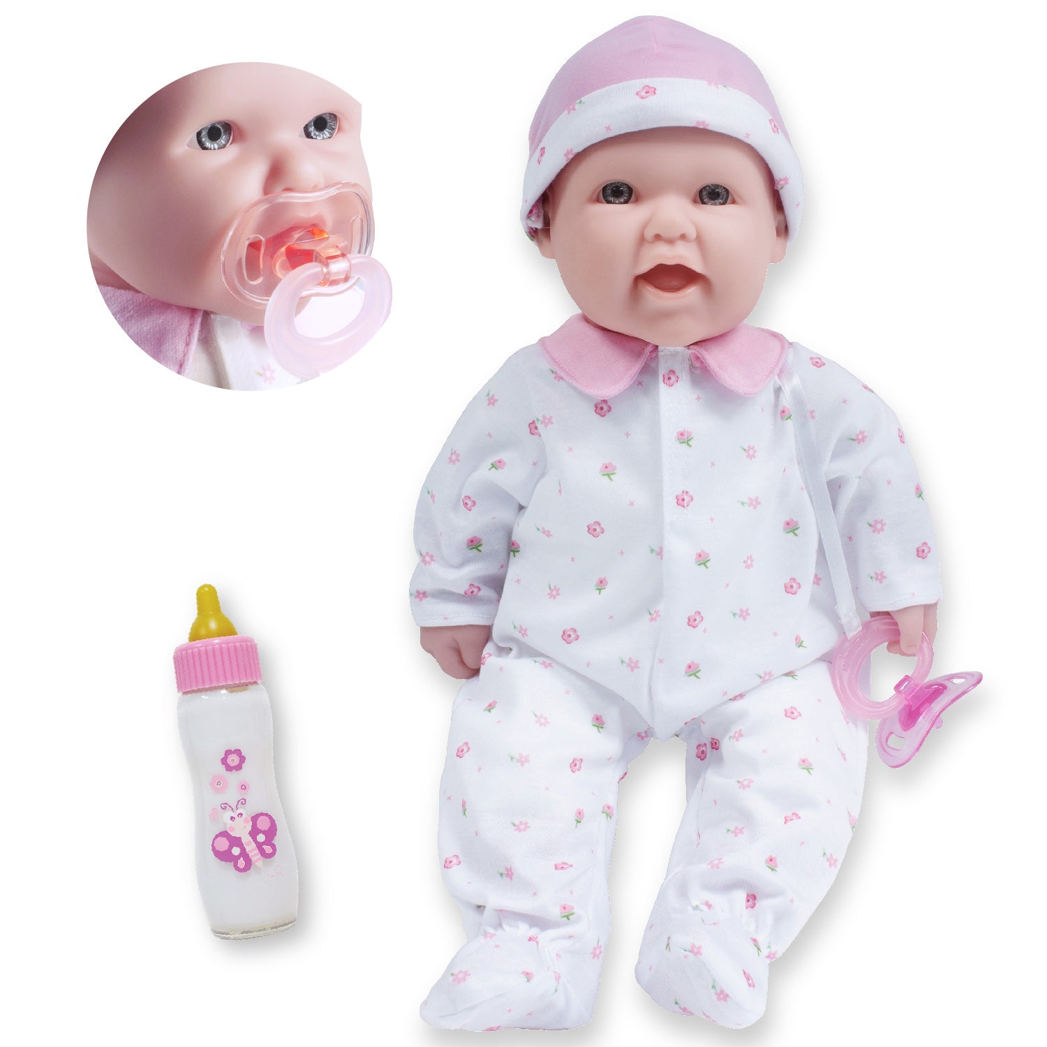 JC Toys La Baby Soft 16" - Pink Sleeper with Pacifier - Image 2