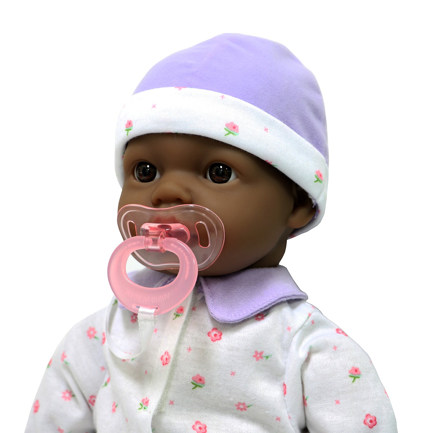 JC Toys La Baby Soft 16-Inch Doll with Purple Sleeper and Pacifier - Image 5
