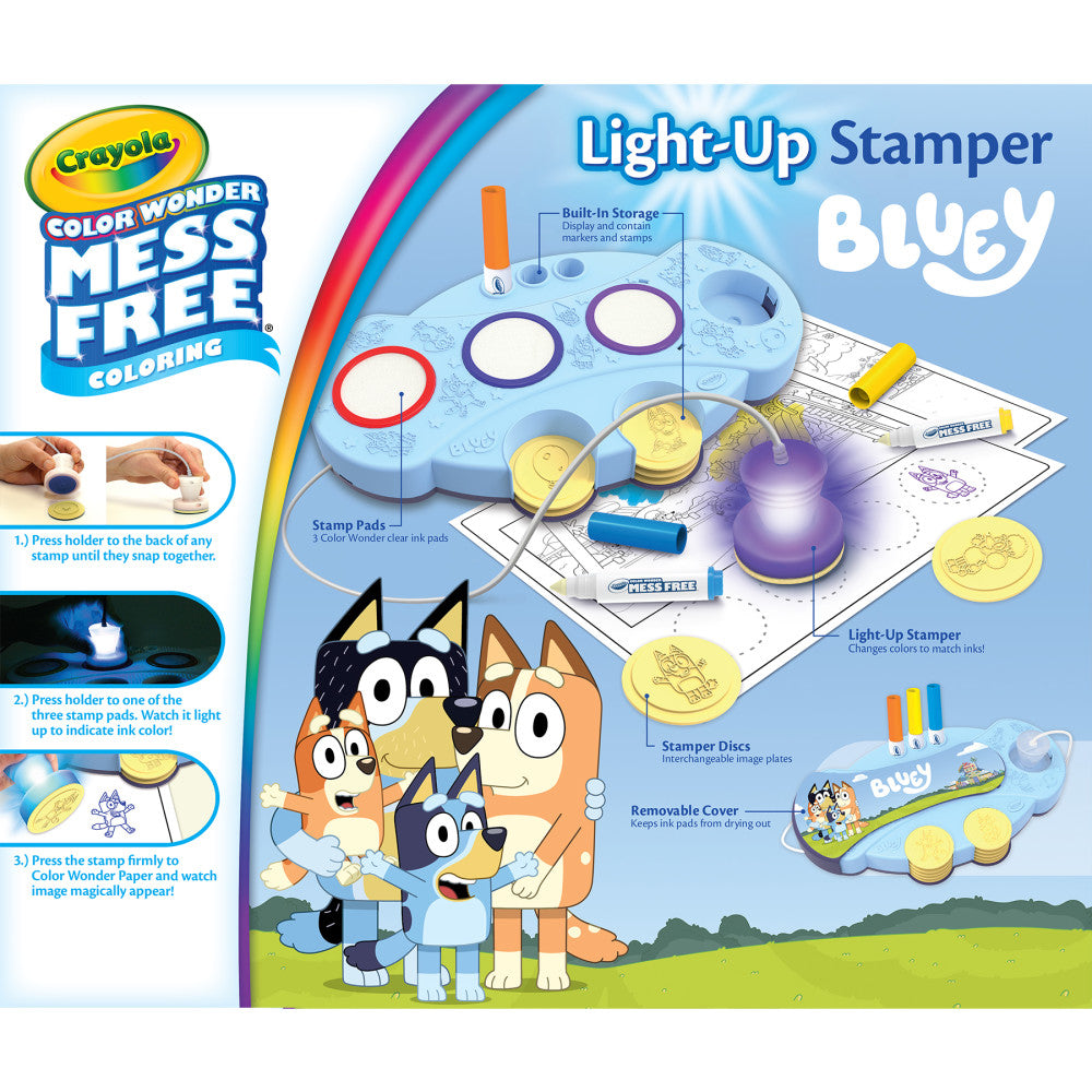 Crayola Bluey Magic Light-Up Stamper Set - Color Wonder Markers - Image 2