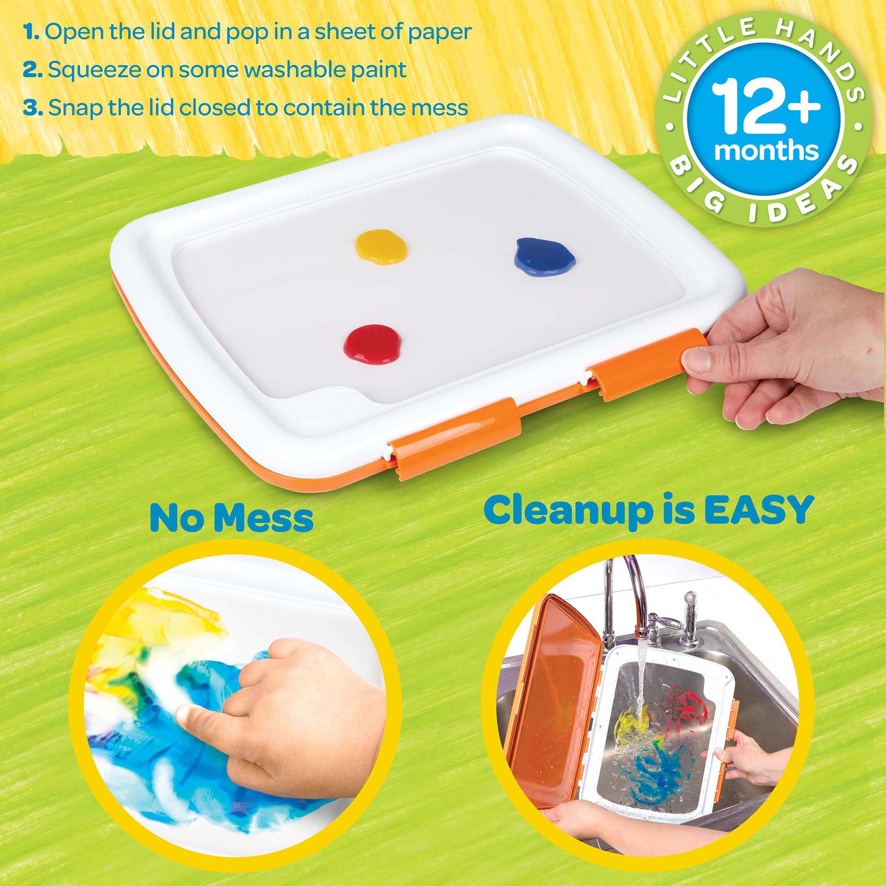 Crayola Easy-Clean Fingerpaint Set - Vibrant Toddler Art Kit - Image 9