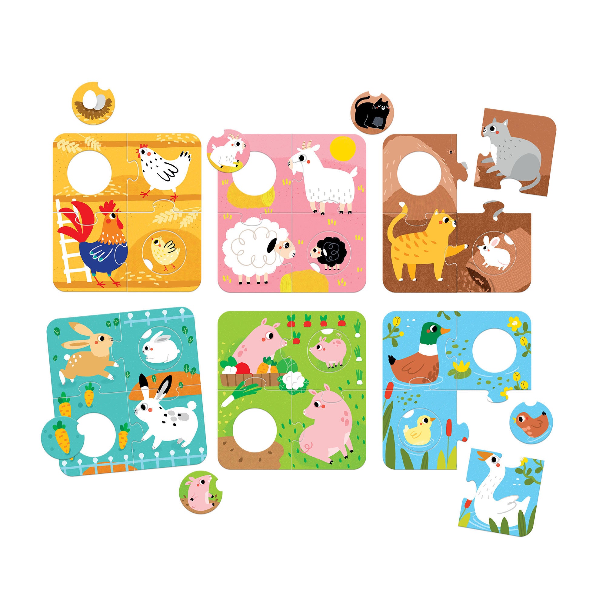Banana Panda Farm Animals 6-Pack Match Puzzle - 36 pc - Image 2