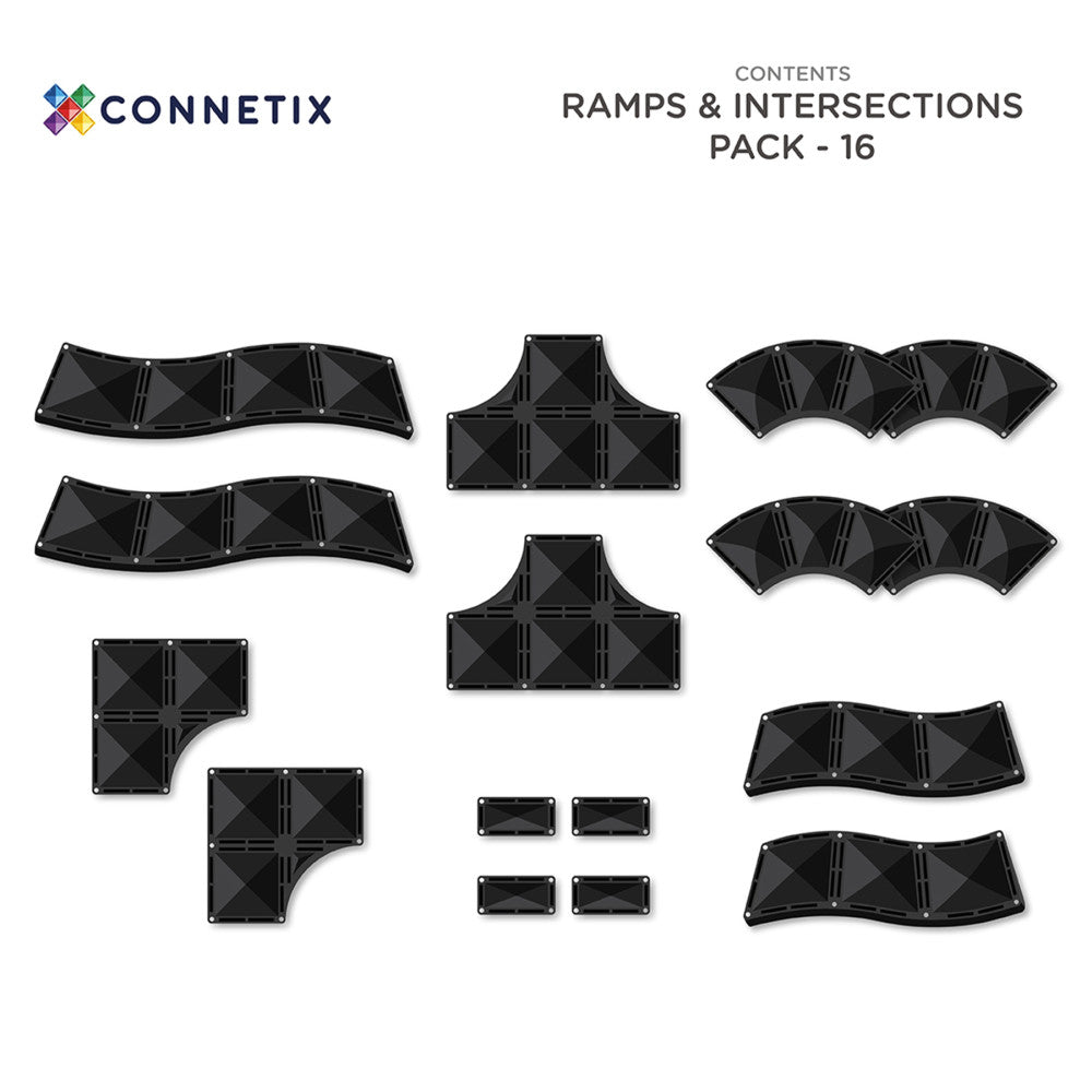 Connetix Magnetic Tiles Ramps & Intersections Pack, 16-Piece Set - Image 2