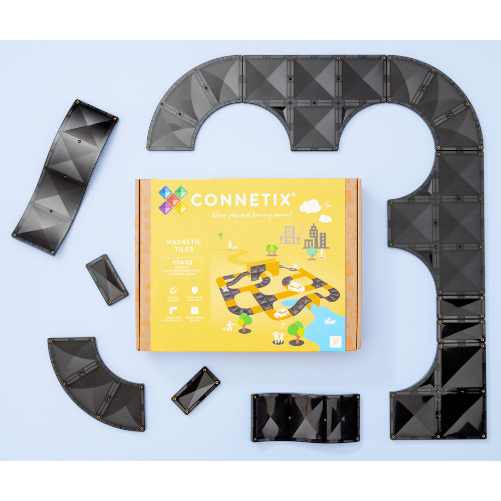 Connetix Magnetic Tiles Ramps & Intersections Pack, 16-Piece Set - Image 3
