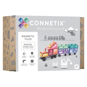 Connetix Magnetic Tiles Pastel Transport Pack - 50 Pieces