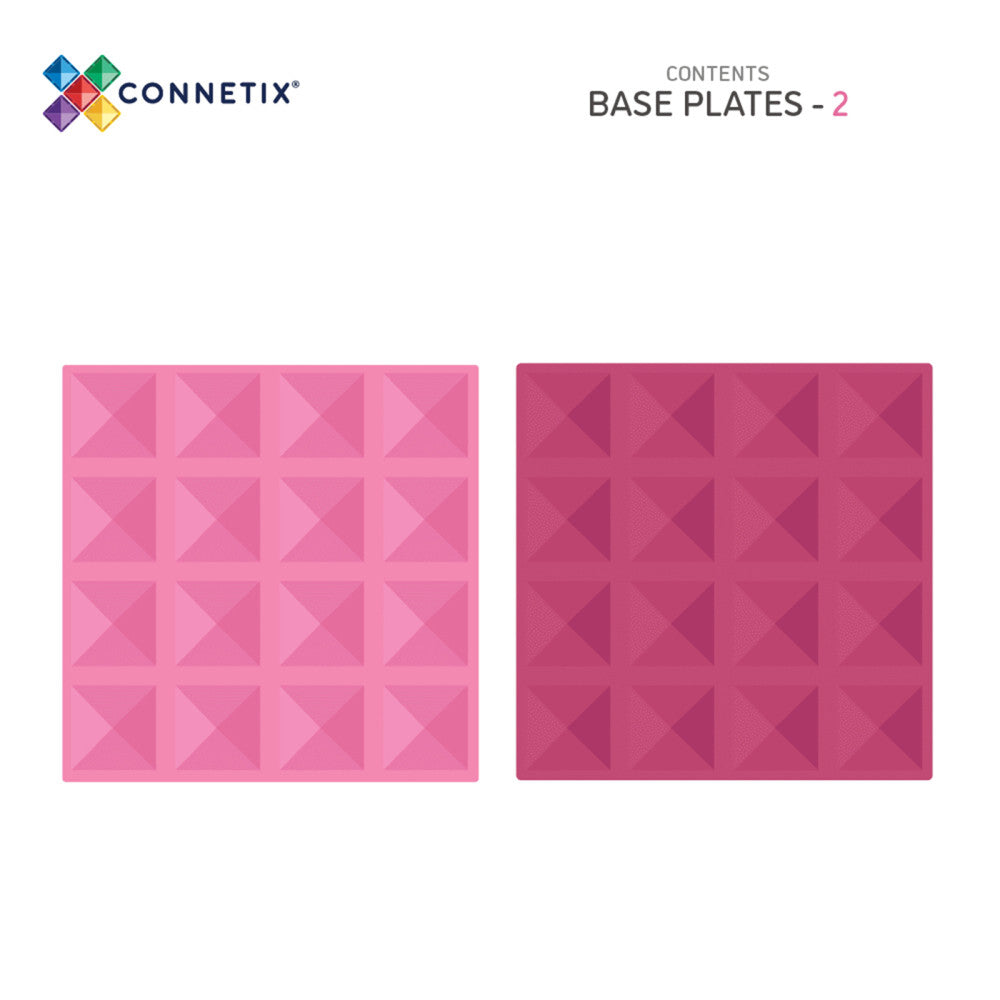 Connetix Magnetic Tiles Pastel Pink & Berry Base Plate Duo, 2-Piece Set - Image 2