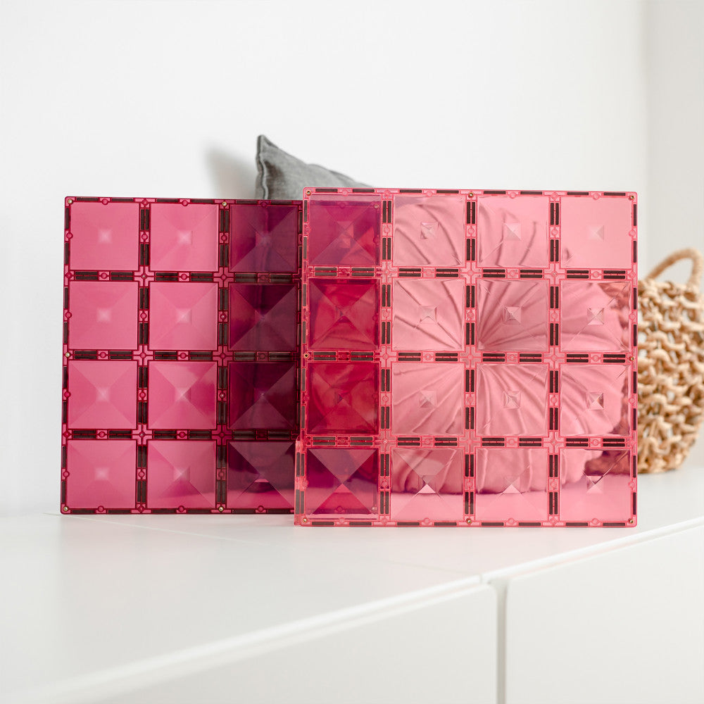 Connetix Magnetic Tiles Pastel Pink & Berry Base Plate Duo, 2-Piece Set - Image 4