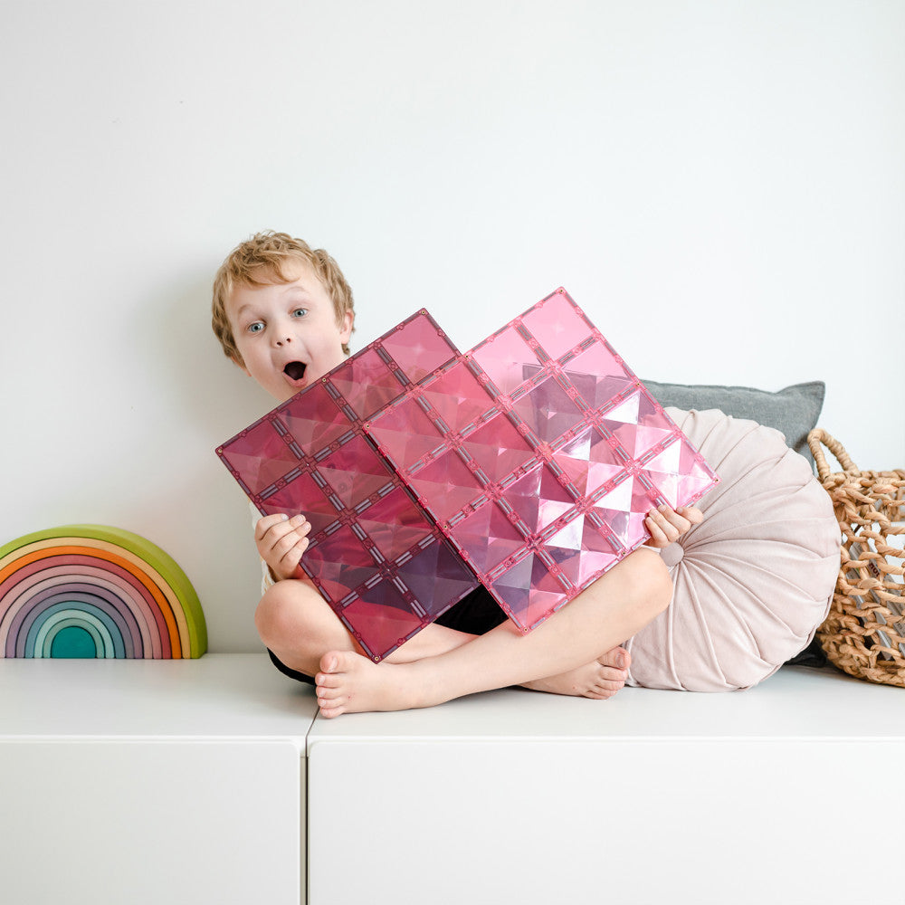 Connetix Magnetic Tiles Pastel Pink & Berry Base Plate Duo, 2-Piece Set - Image 5