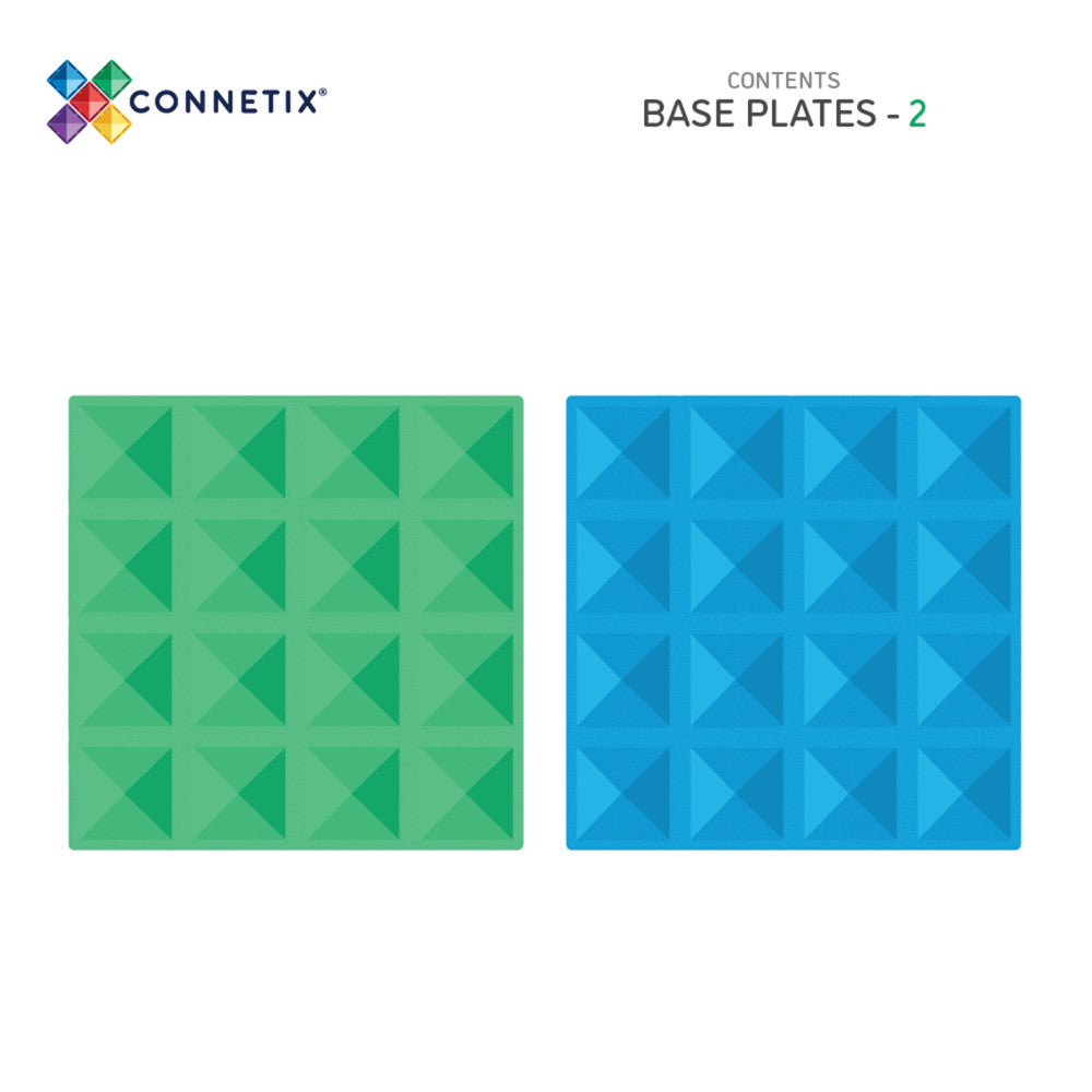 Connetix Magnetic Tiles Rainbow Blue & Green Base Plate Set, 2 Pieces - Image 2