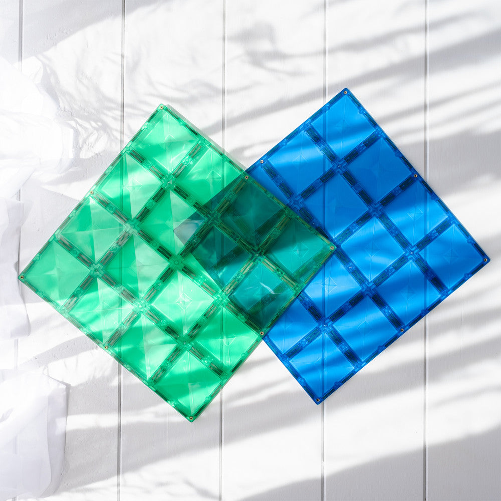 Connetix Magnetic Tiles Rainbow Blue & Green Base Plate Set, 2 Pieces - Image 4