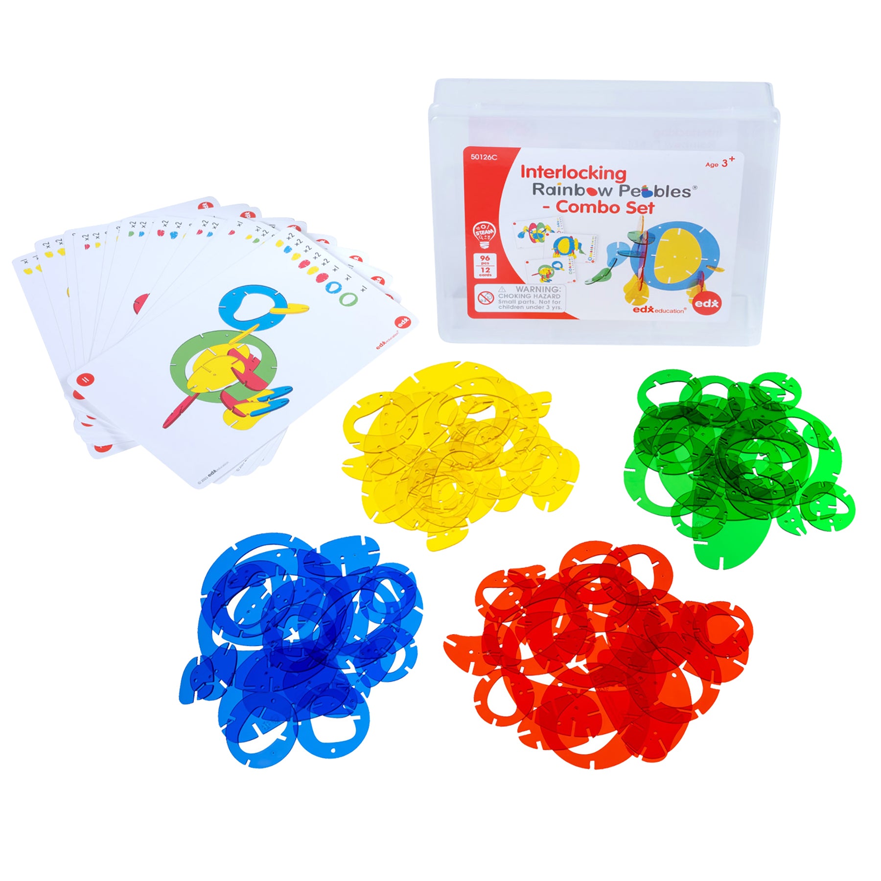 edxeducation Interlocking Rainbow Pebbles - Creative Building Set