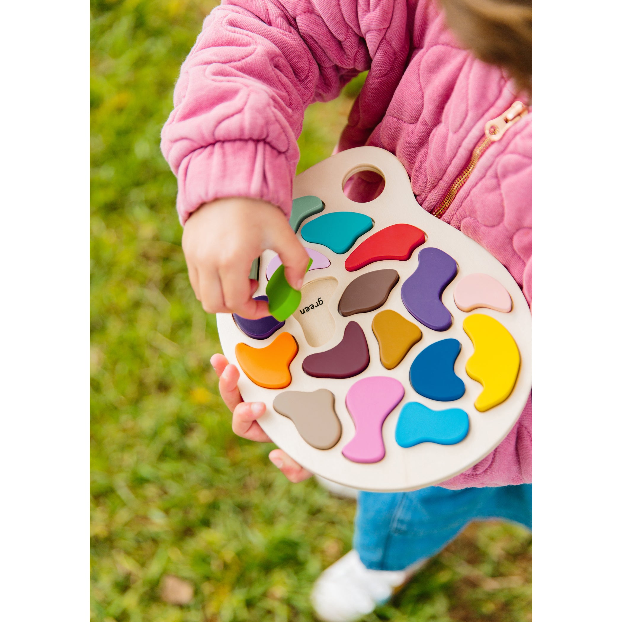 The Freckled Frog Colorful Artist Palette Wooden Puzzle - 19 pc - Image 5