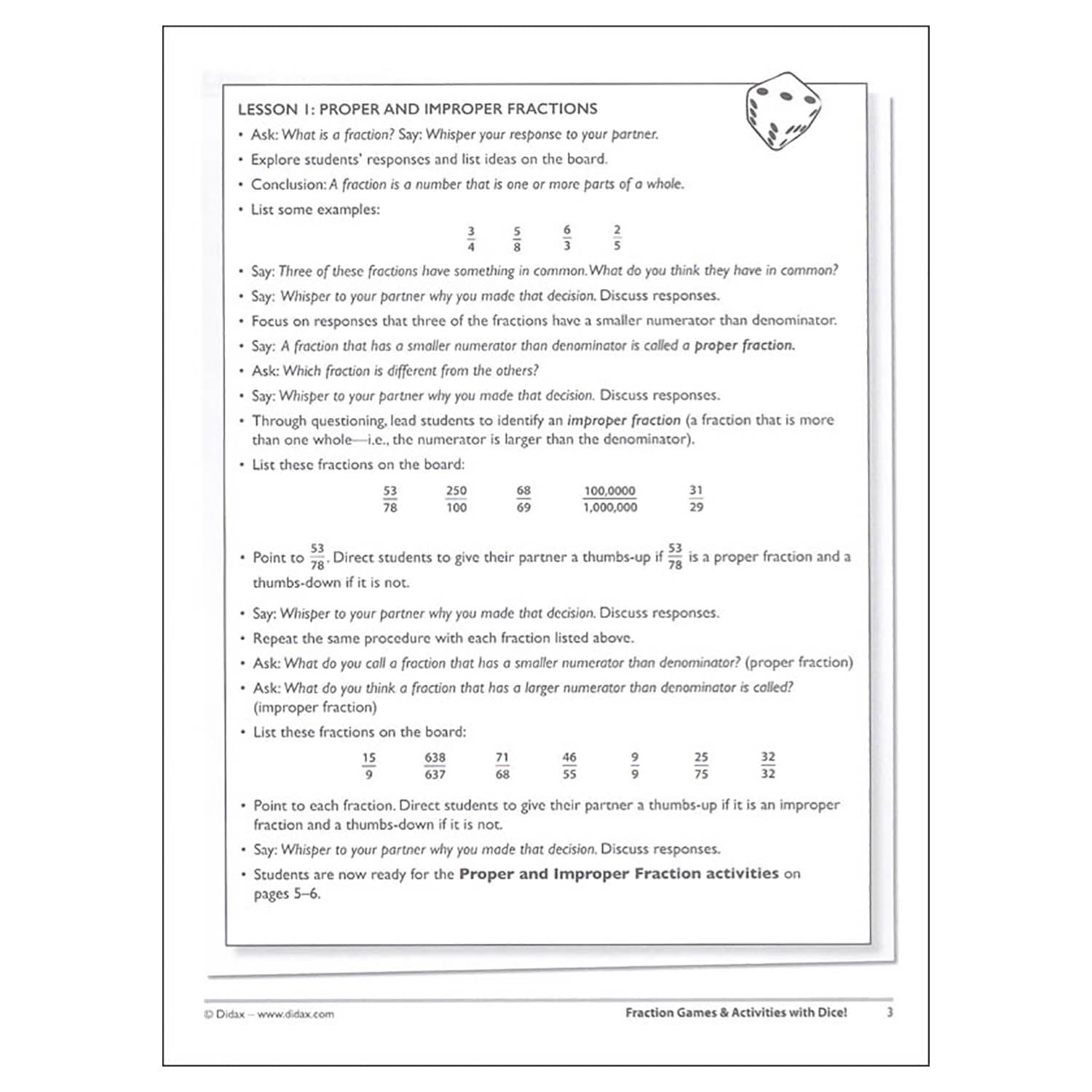 Didax? Fraction Fun - Math Dice Games & Activities Resource Book - Image 5