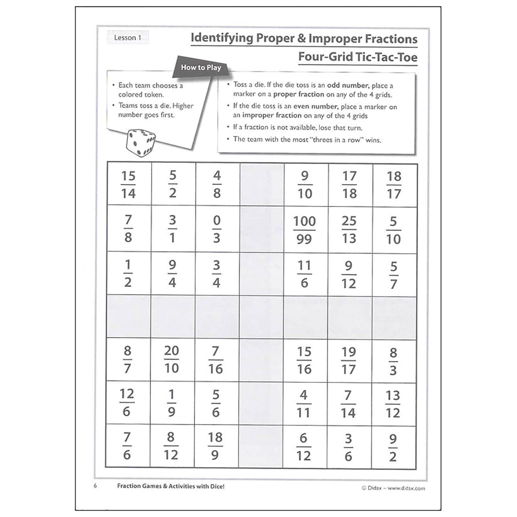 Didax? Fraction Fun - Math Dice Games & Activities Resource Book - Image 6