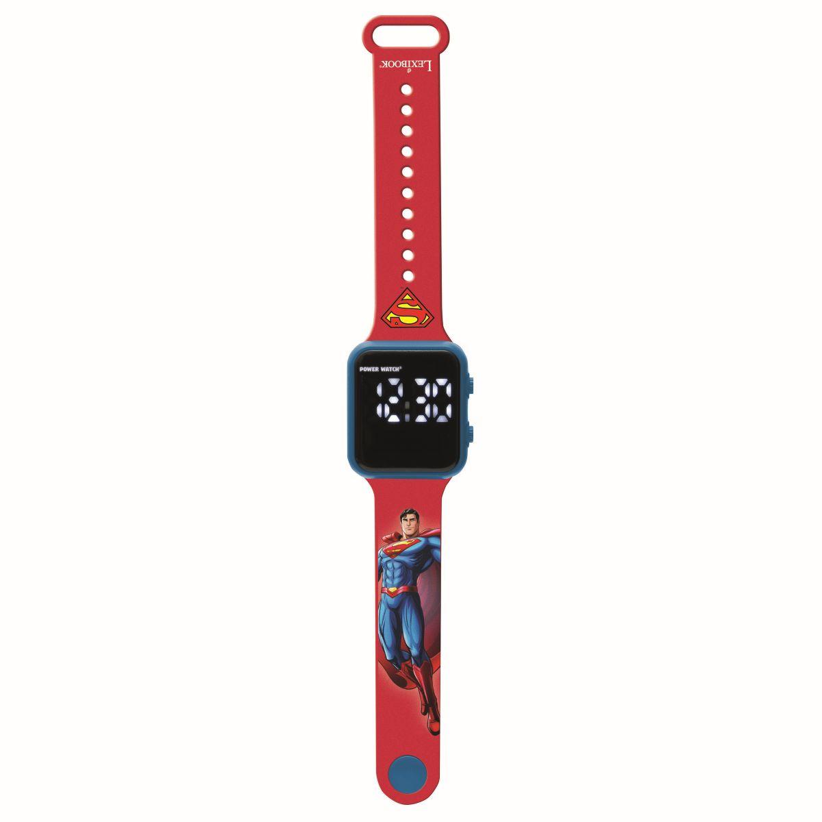 LEXiBOOK Superman LED Digital Watch - Red/Blue Adjustable Strap - Image 5