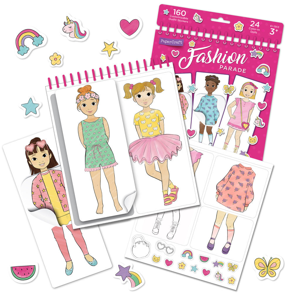 Educational Insights PaperCraft Fashion Parade - Spiral-bound Mix & Match Doll Book - Image 2