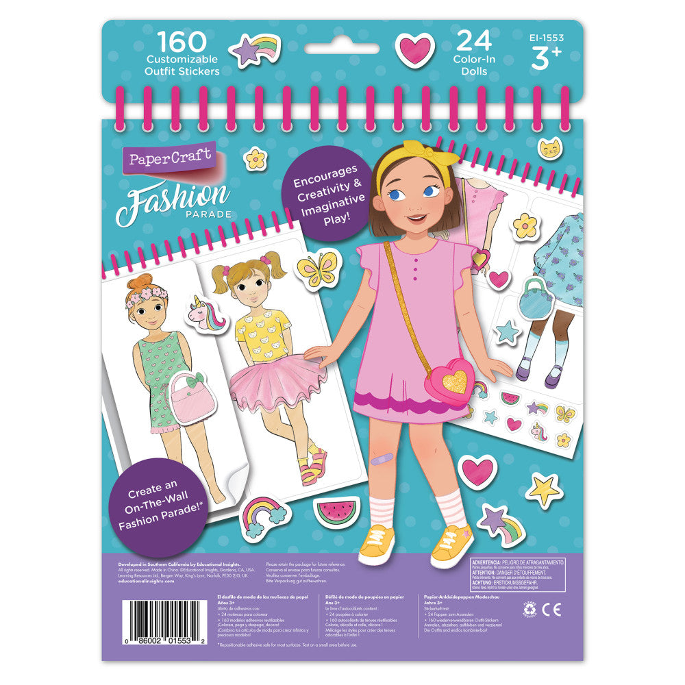 Educational Insights PaperCraft Fashion Parade - Spiral-bound Mix & Match Doll Book - Image 7