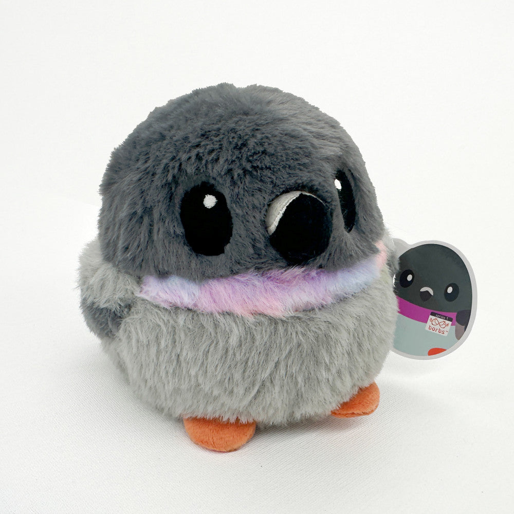 Borbs Whimsical Pigeon Plush with Rainbow Neck - Medium Size - Image 2