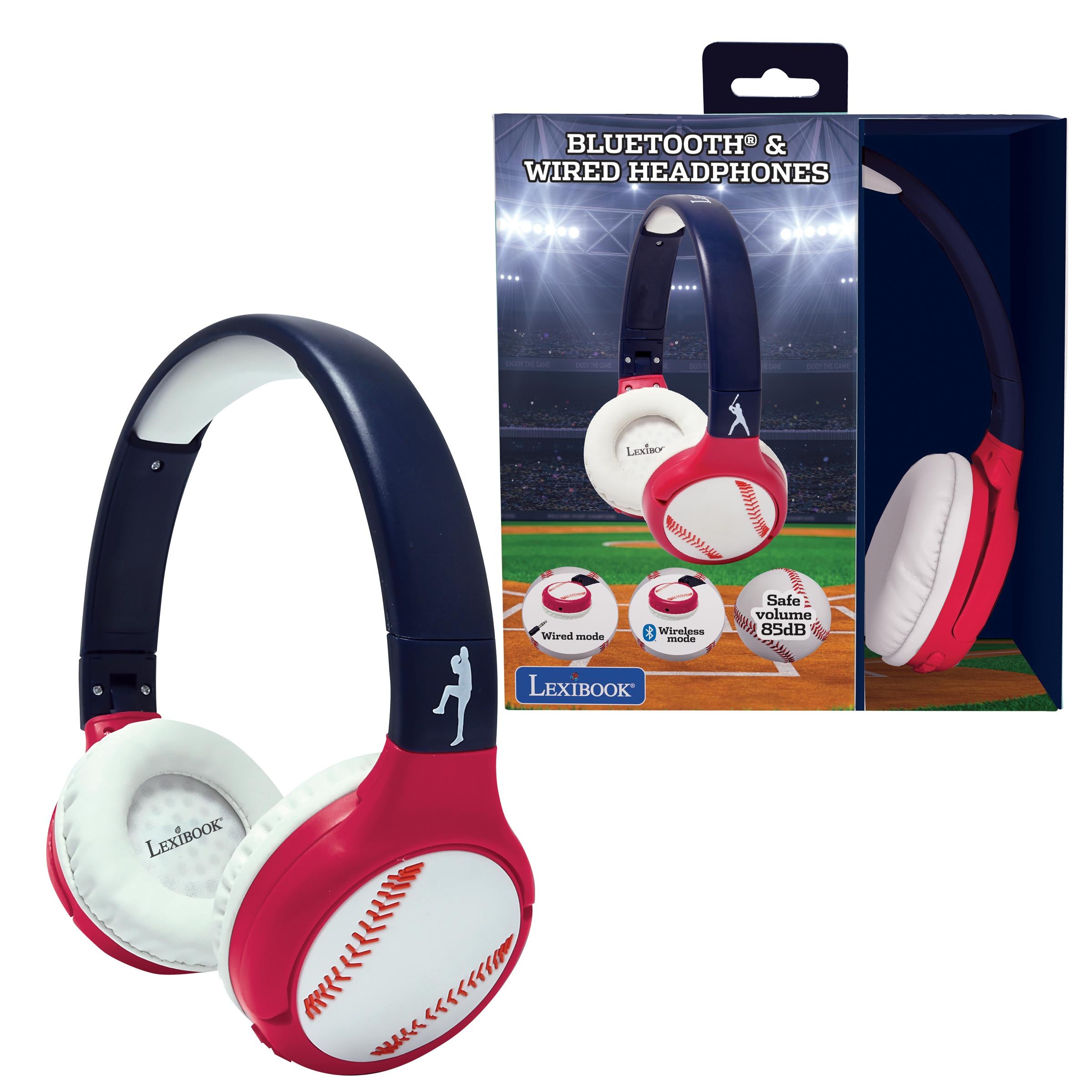 LEXiBOOK Baseball 2-in-1 Foldable Headphones - Bluetooth & Wired Options - Image 4
