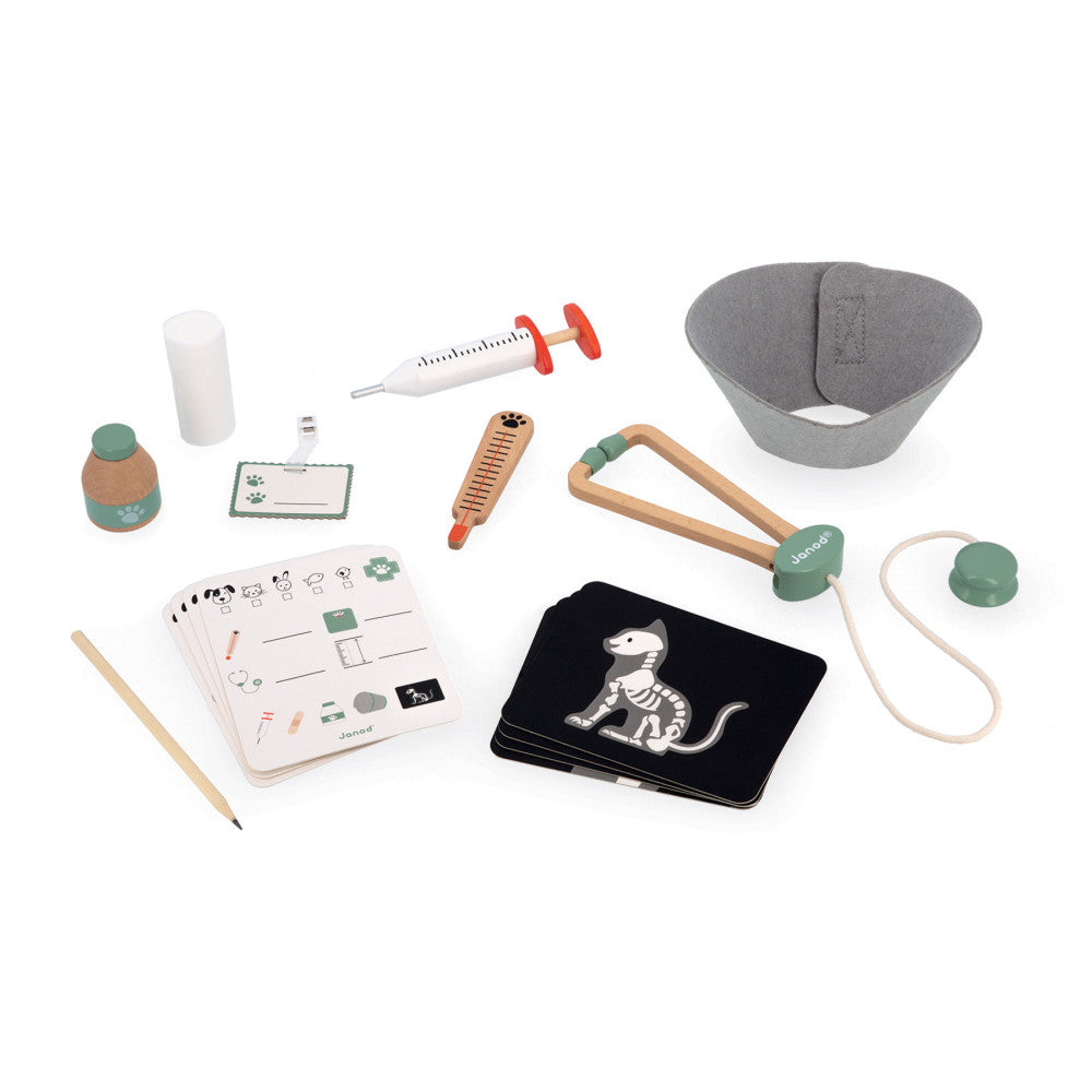 Janod 15-Piece Vet Suitcase Toy Set - Image 2