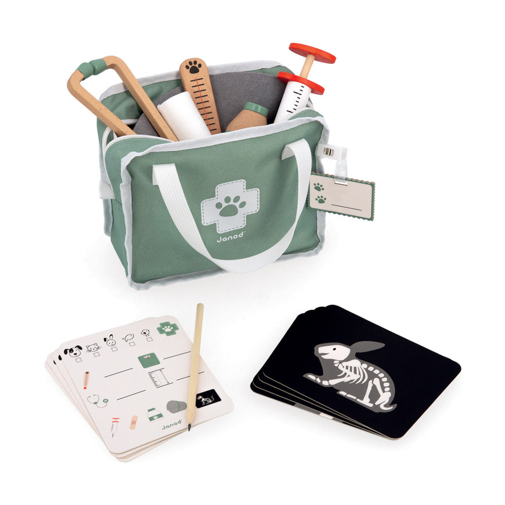 Janod 15-Piece Vet Suitcase Toy Set - Image 3
