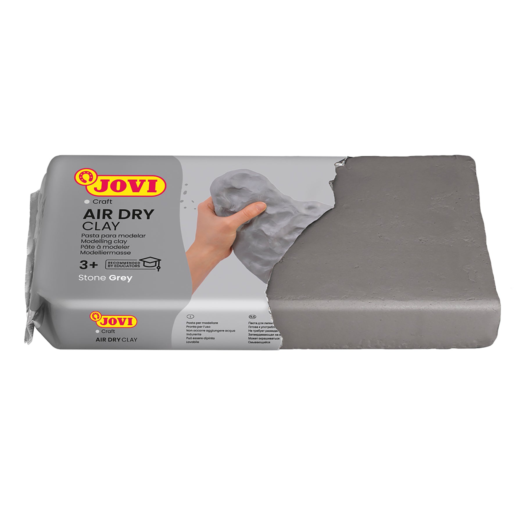 JOVI Crafting Air Dry Clay - Grey 1.1lb Bar, Pack of 3 - Image 3