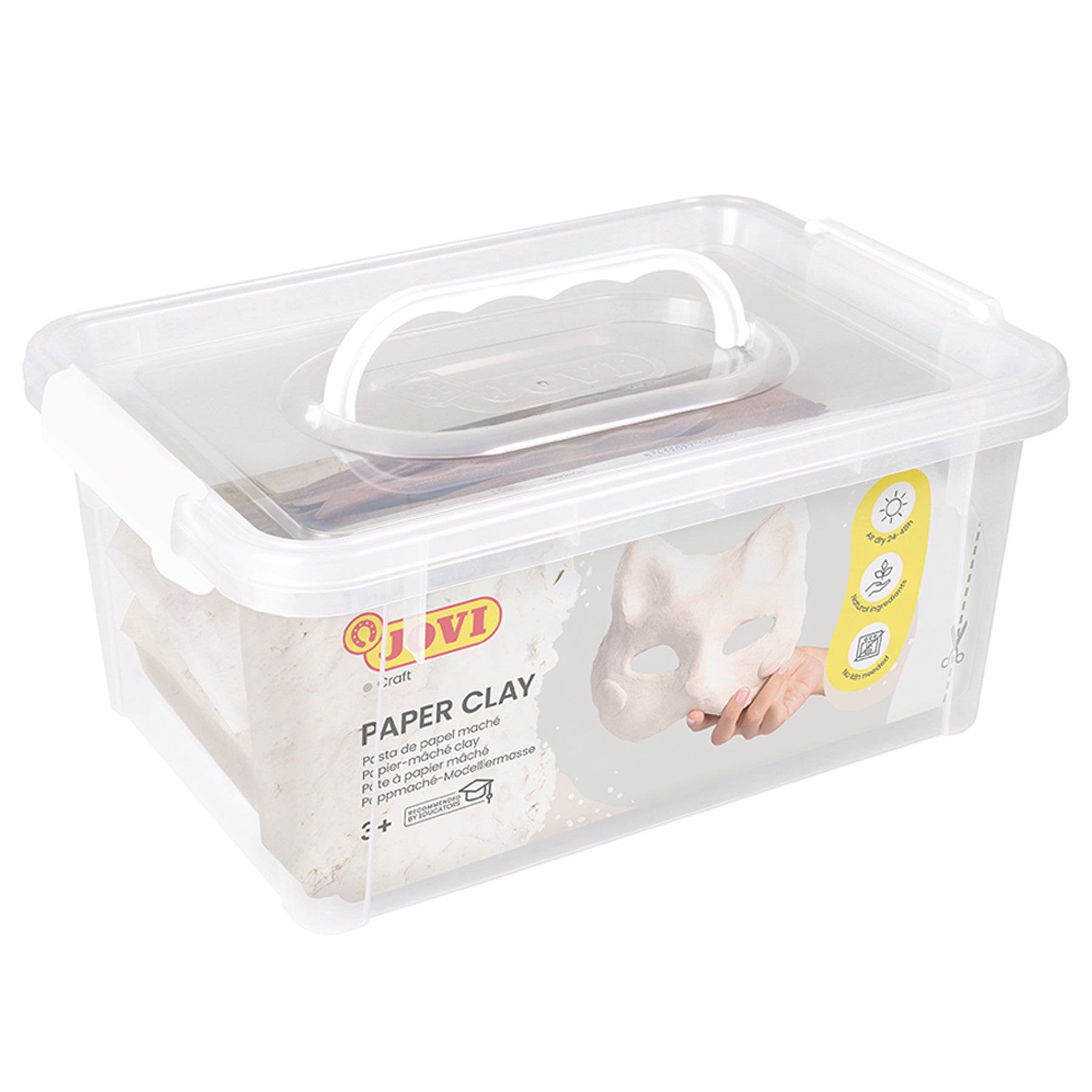 JOVI Premium Paper Clay School Pack, 3 Bars 1.5lb & 20 Spatulas - Image 2