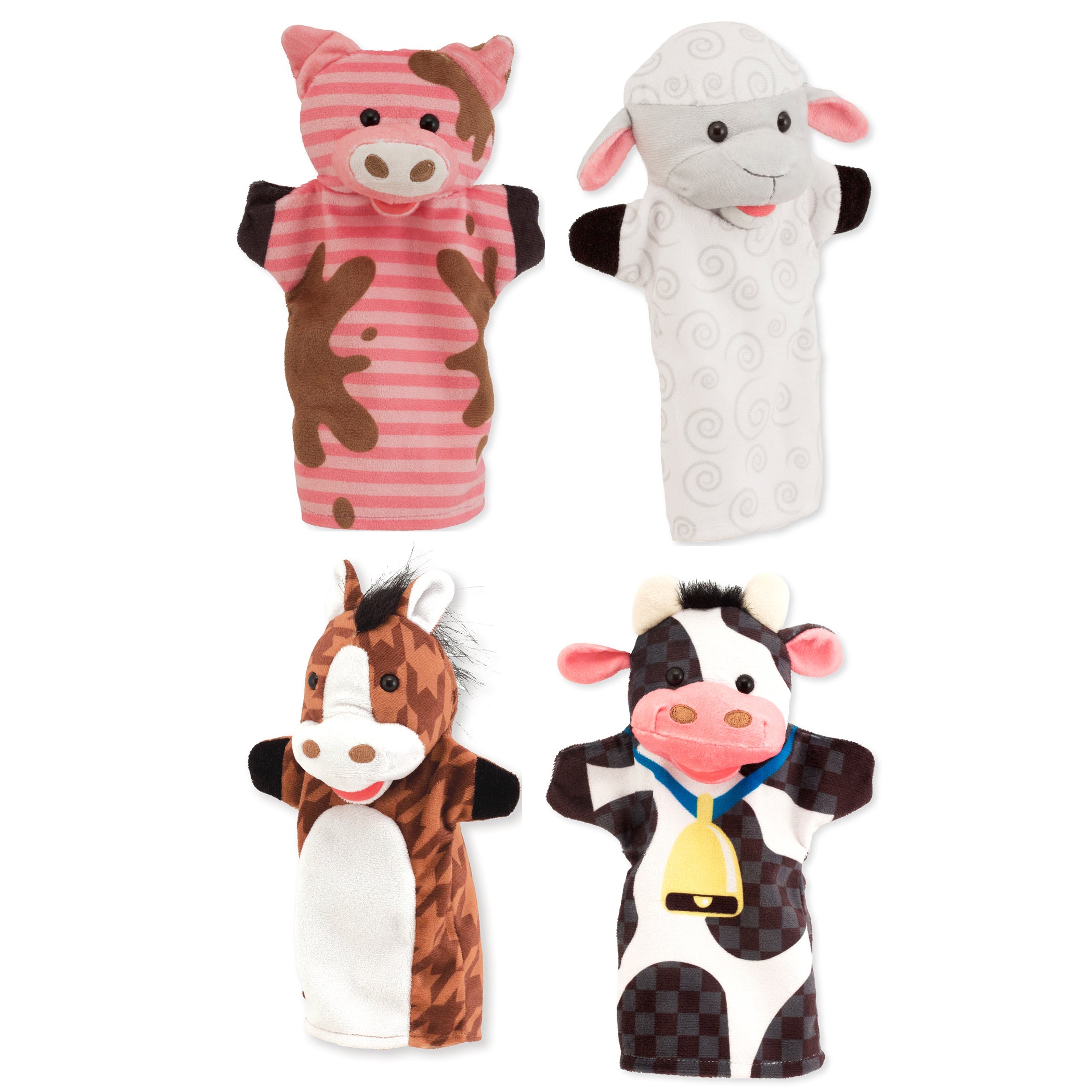 Melissa & Doug Farm Friends Soft Hand Puppets - Set of 4 - Image 2