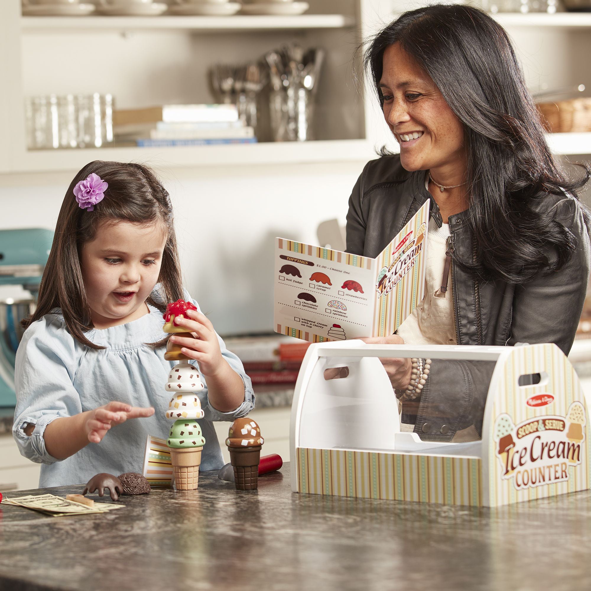 Melissa & Doug 28-Piece Wooden Ice Cream Play Set - Image 5